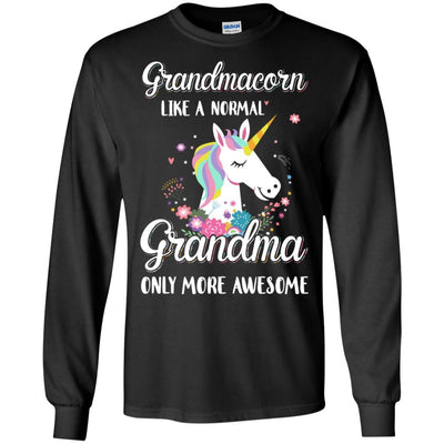 Grandmacorn Like A Normal Grandma Only More Awesome-T-Shirt & Hoodie-Long Sleeve T-Shirt-Black