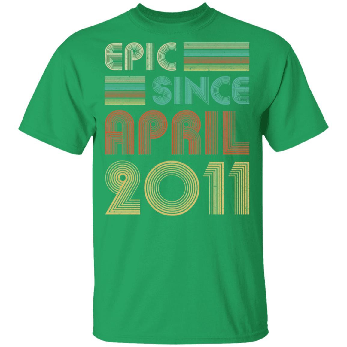 Epic Since April 2011 Vintage 10th Birthday Gifts Youth-Youth Shirt-Youth T-Shirt-Irish Green