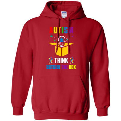 Autism Think Outside The Box Autism Awareness-T-Shirt & Hoodie-Pullover Hoodie-Red