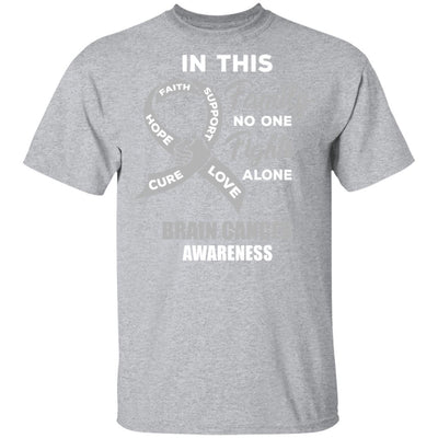 In This School No One Fights Brain Cancer Awareness Alone-T-Shirt & Hoodie-Classic T-Shirt-Sport Grey