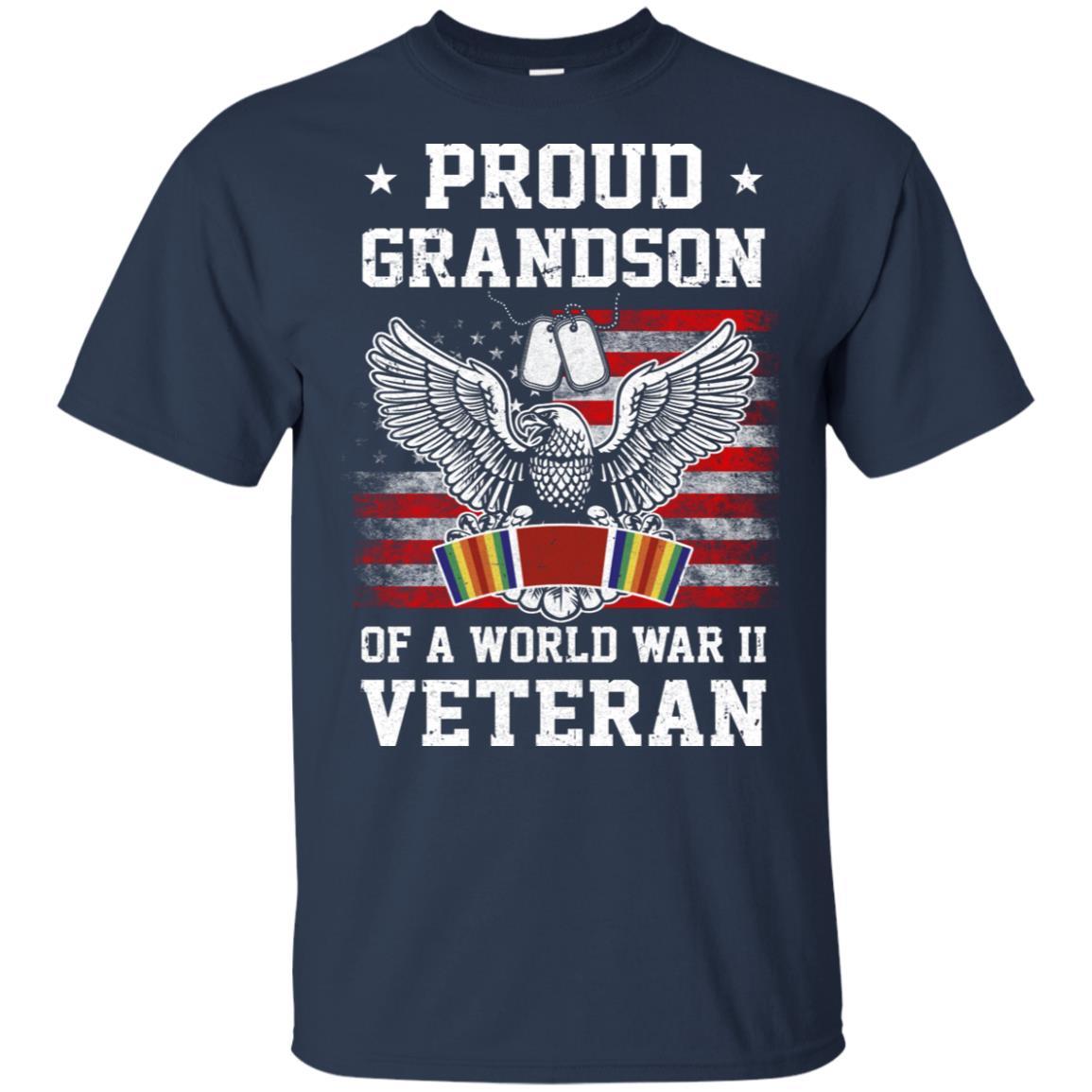 Proud Grandson Of World War 2 Veteran Patriotic-T-Shirt & Hoodie-Classic T-Shirt-Navy