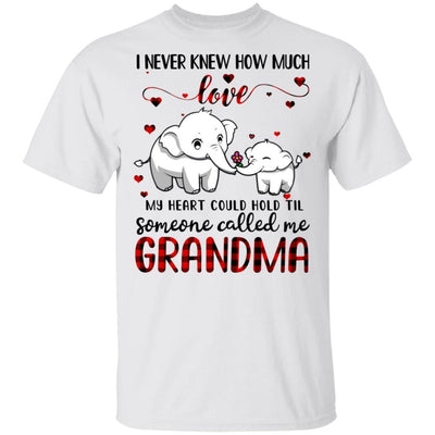 Someone Called Me Grandma Elephant Red Plaid Mother's Day-T-Shirt & Hoodie-Classic T-Shirt-White