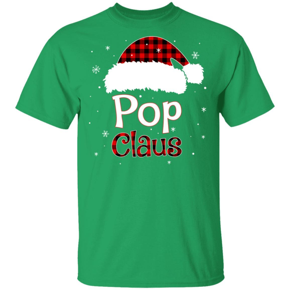 Santa Pop Claus Red Plaid Family Pajamas Christmas Gift-T-Shirt & Sweatshirt-Classic T-Shirt-Irish Green