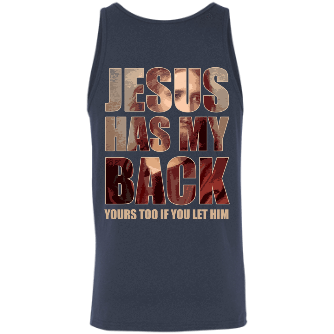 Jesus Has My Back-T-Shirt & Hoodie-Unisex Tank-Navy