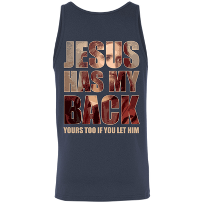 Jesus Has My Back-T-Shirt & Hoodie-Unisex Tank-Navy