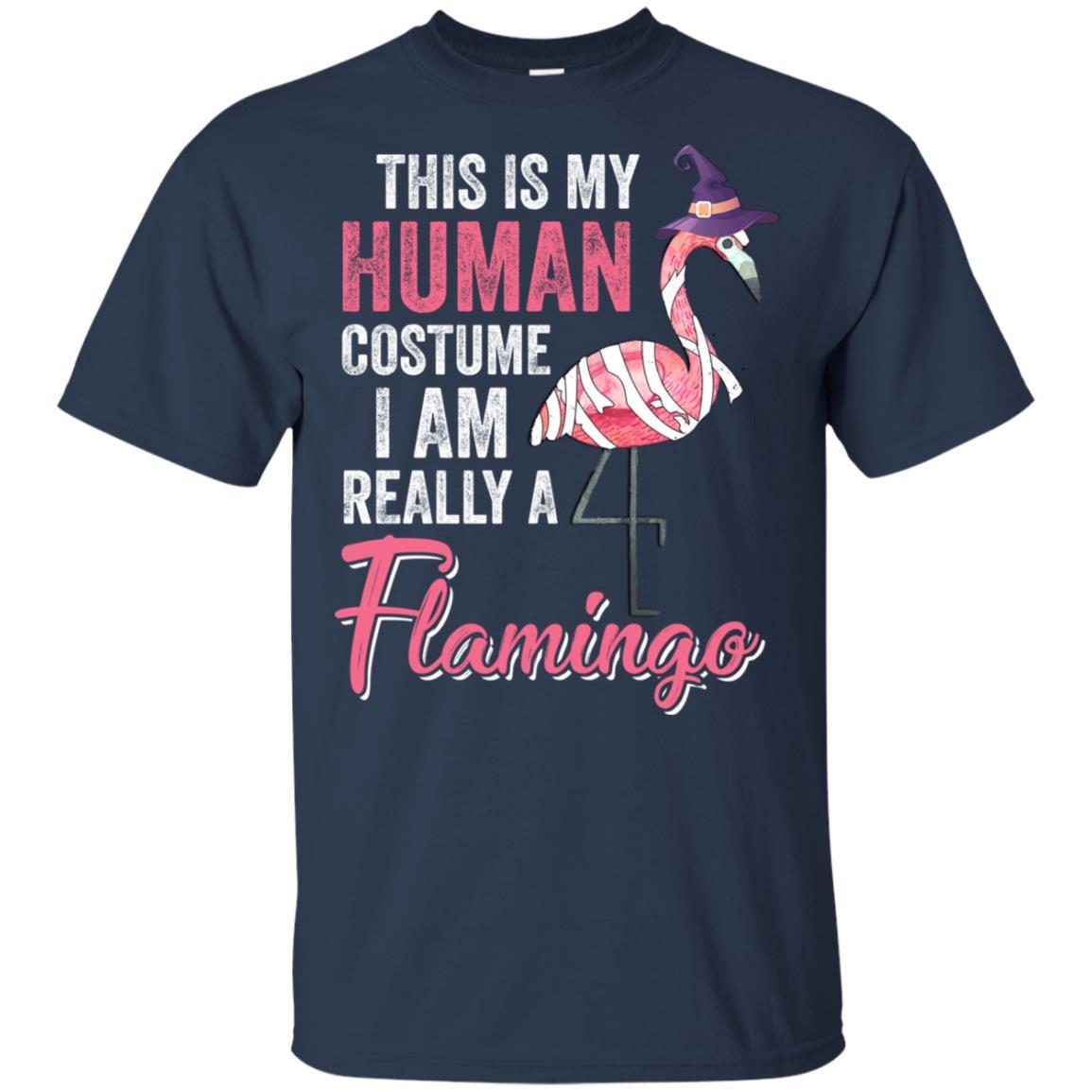 This Is My Human Costume Im Really Flamingo Halloween-T-Shirt & Hoodie-Classic T-Shirt-Navy