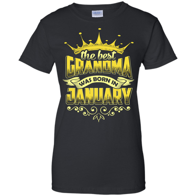 The Best Grandma Was Born In January-T-Shirt & Hoodie-Women's T-Shirt-Black