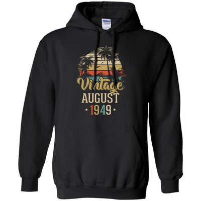 Retro Classic Vintage August 1949 72th Birthday Gift-T-Shirt & Hoodie-Pullover Hoodie-Black