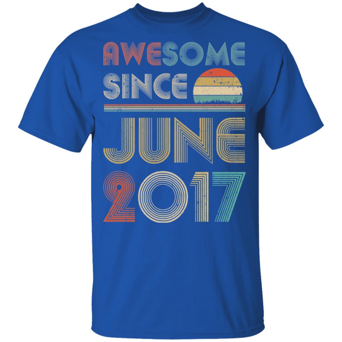 Awesome Since June 2017 Vintage 4th Birthday Gifts Youth-Youth Shirt-Youth T-Shirt-Royal