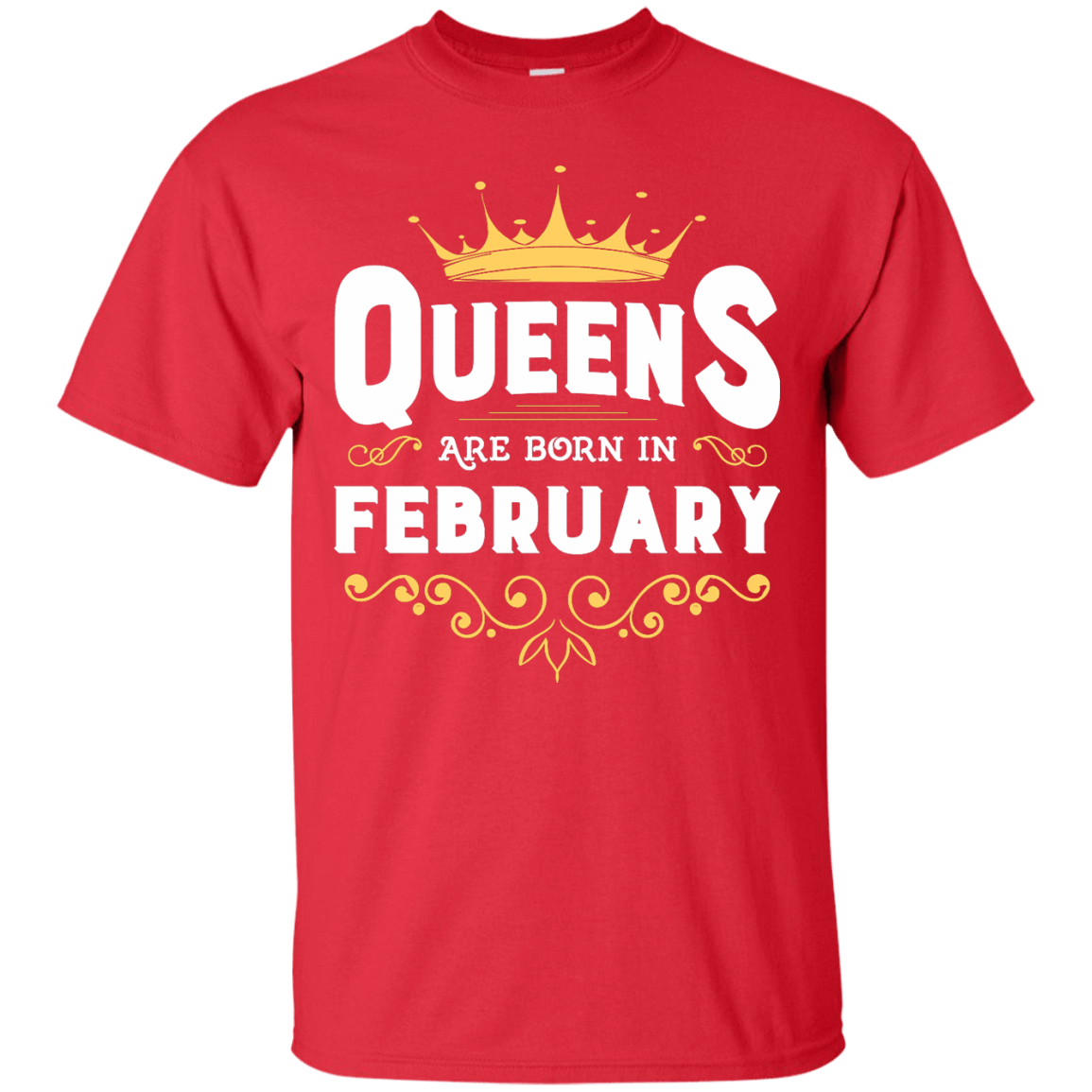 Queens Are Born In February-T-Shirt & Hoodie-Classic T-Shirt-Red