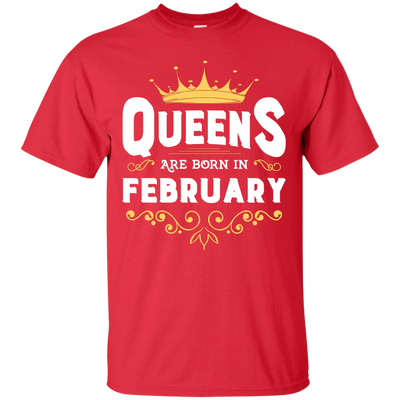 Queens Are Born In February-T-Shirt & Hoodie-Classic T-Shirt-Red