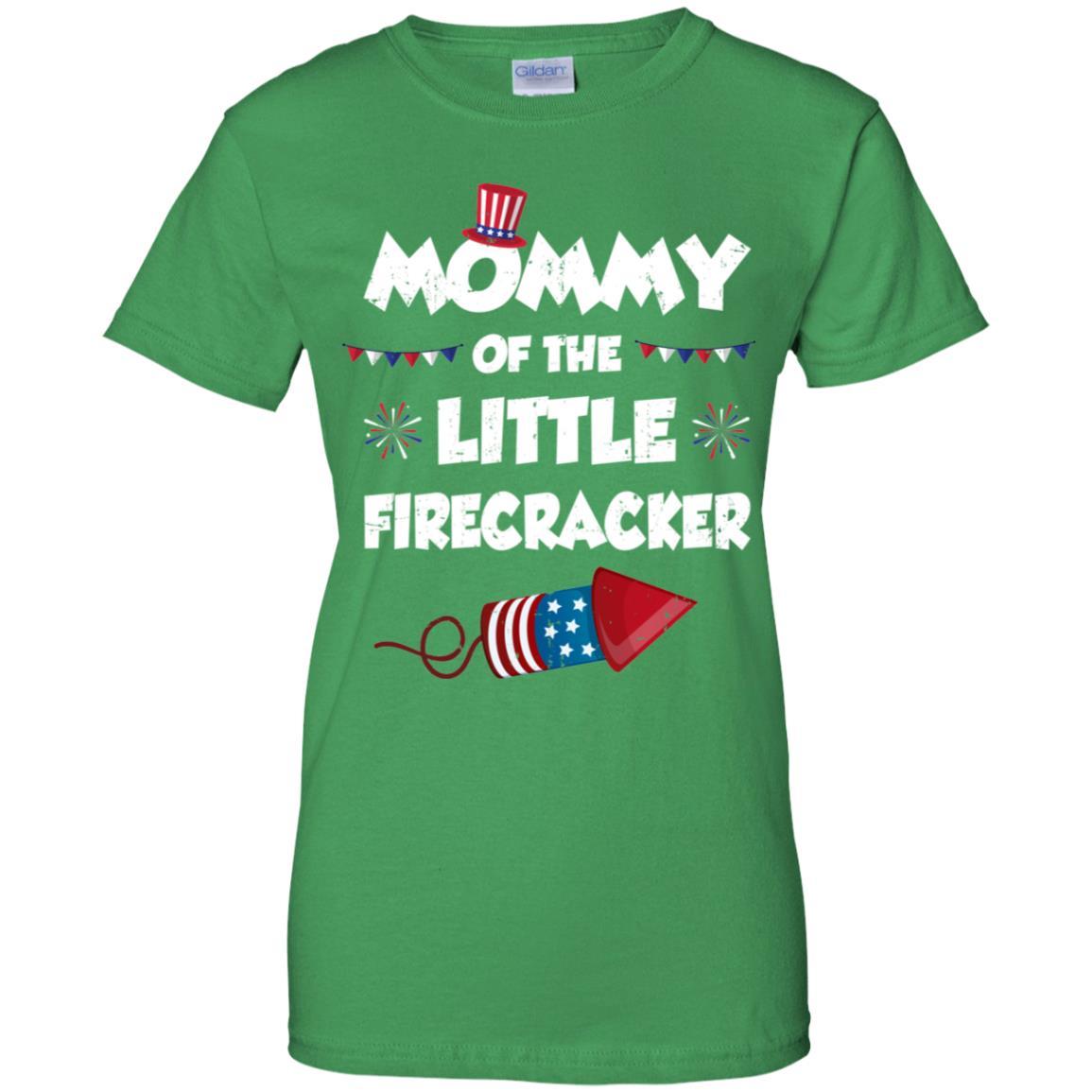 4th Of July Birthday Mommy Of The Little Firecracker-T-Shirt & Hoodie-Women's T-Shirt-Irish Green