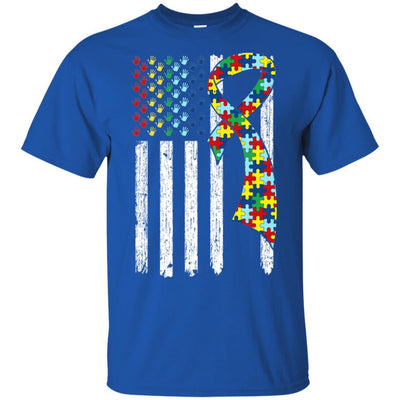 Support Autism Awareness American Flag-T-Shirt & Hoodie-Classic T-Shirt-Royal