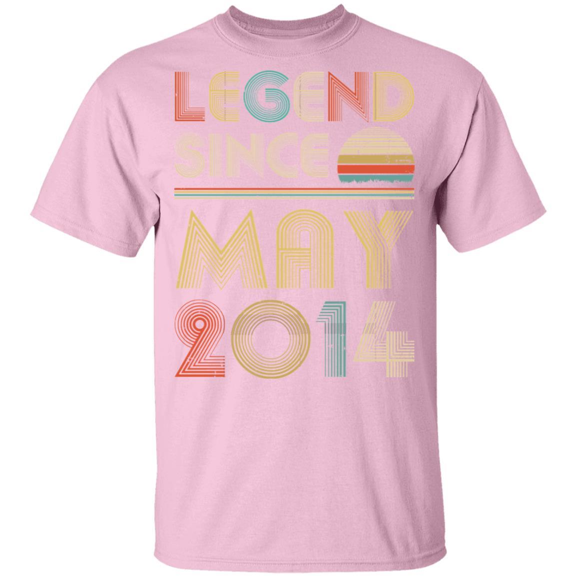 Legend Since May 2014 Vintage 7th Birthday Gifts Youth-Youth Shirt-Youth T-Shirt-Light Pink