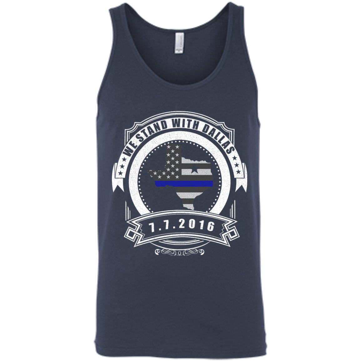 We stand with Dallas 7/7/2016-T-Shirt & Hoodie-Unisex Tank-Navy