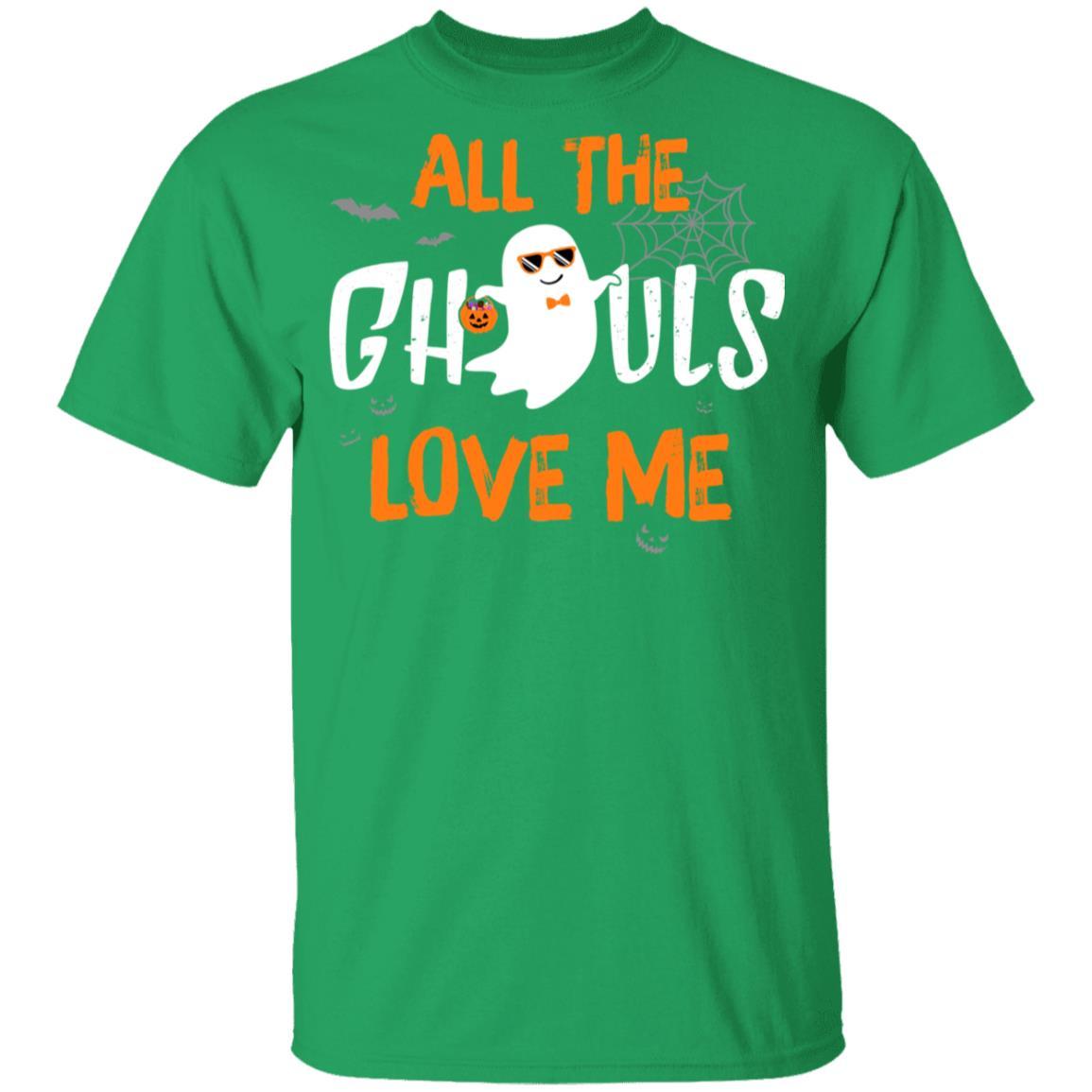 All The Ghouls Love Me Funny Halloween Kids Boy Girl Youth-Youth Shirt-Youth T-Shirt-Irish Green