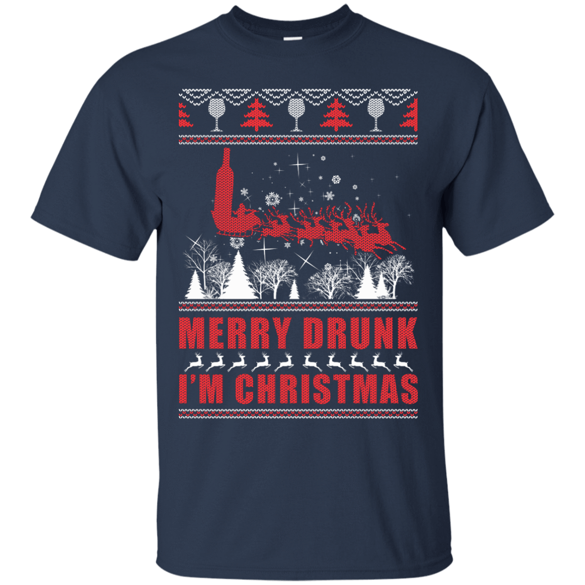 Merry Drunk I'm Christmas-T-Shirt & Hoodie-Classic T-Shirt-Navy