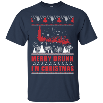 Merry Drunk I'm Christmas-T-Shirt & Hoodie-Classic T-Shirt-Navy