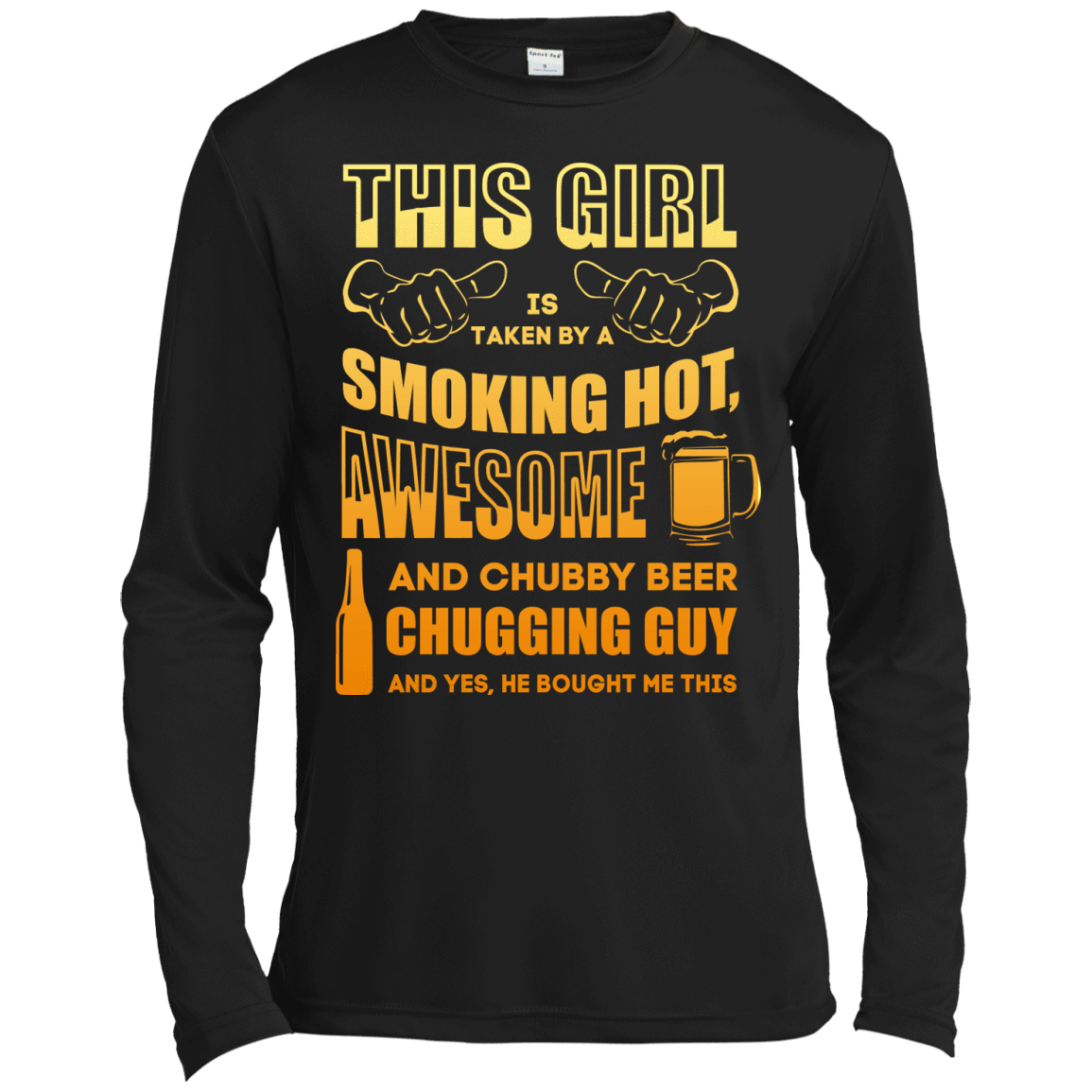 Taken By Hot Chubby Beer Chugging Guy-T-Shirt & Hoodie-Long Sleeve T-Shirt-Black