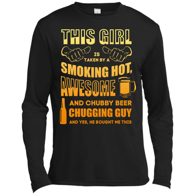 Taken By Hot Chubby Beer Chugging Guy-T-Shirt & Hoodie-Long Sleeve T-Shirt-Black
