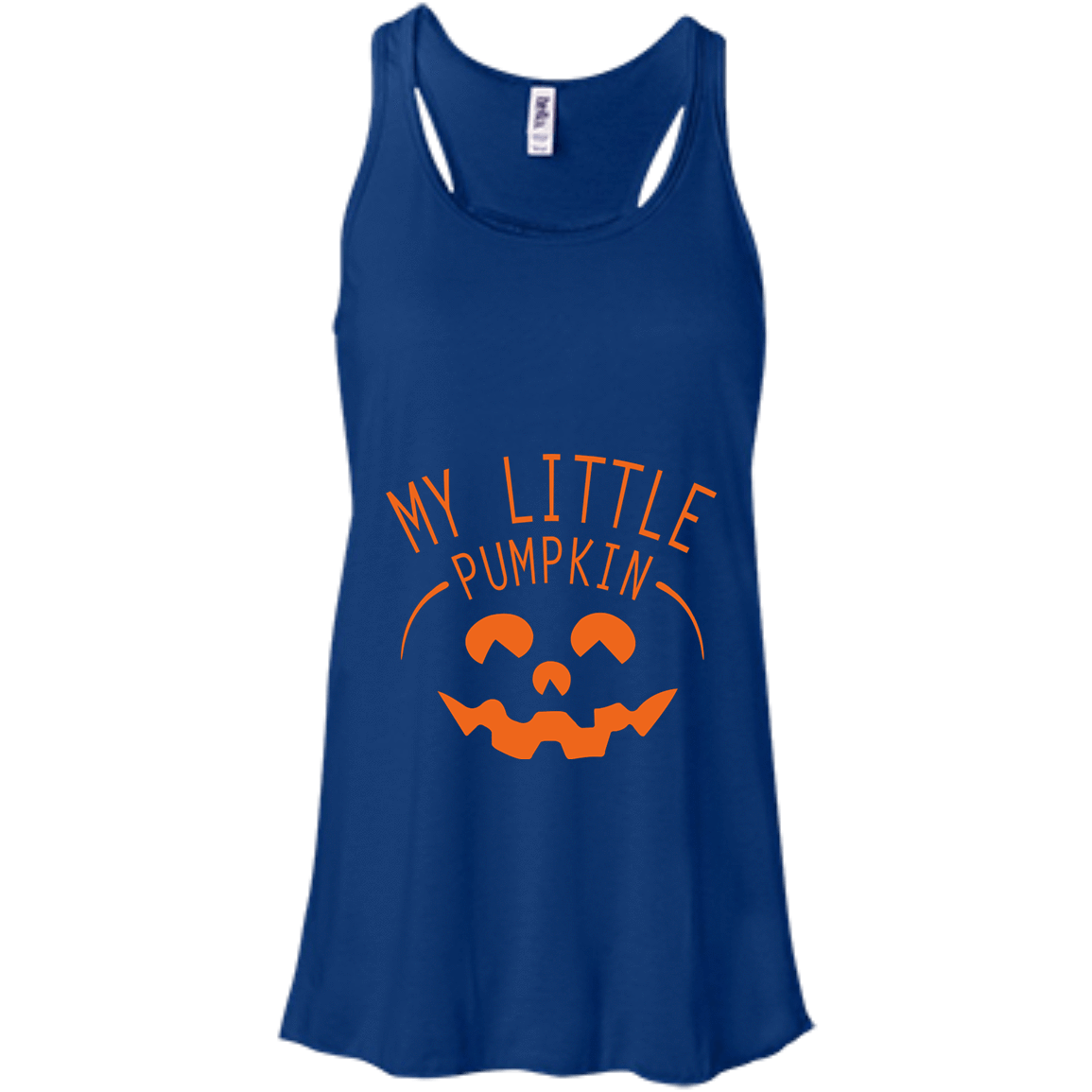 My Little Pumpkin Halloween Maternity Pregnancy Announcement-T-Shirt & Hoodie-Women's Flowy Racerback Tank-True Royal