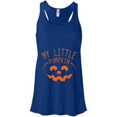 My Little Pumpkin Halloween Maternity Pregnancy Announcement-T-Shirt & Hoodie-Women's Flowy Racerback Tank-True Royal