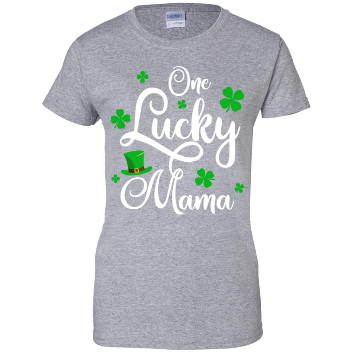 One Lucky Mama St Patricks Day For Mom-T-Shirt & Hoodie-Women's T-Shirt-Sport Grey