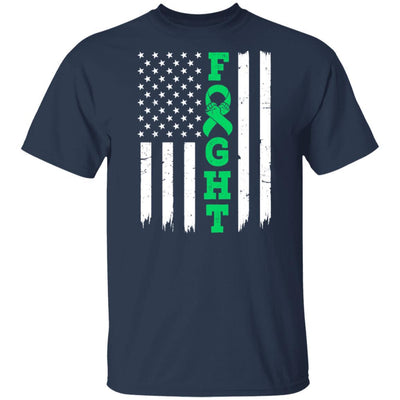 Lymphoma Liver Cancer Awareness American Flag Distressed-T-Shirt & Hoodie-Classic T-Shirt-Navy