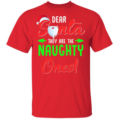Dear Santa They Are Naughty Funny Christmas-T-Shirt & Sweatshirt-Classic T-Shirt-Red