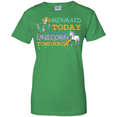 Mermaid Today Unicorn Tomorrow-T-Shirt & Hoodie-Women's T-Shirt-Irish Green