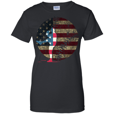 Pitcher Baseball America Flag-T-Shirt & Hoodie-Women's T-Shirt-Black