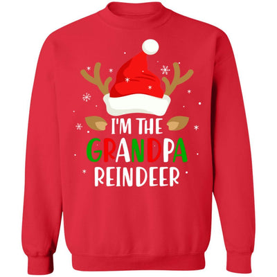 I'm The Grandpa Reindeer Matching Family Christmas-T-Shirt & Sweatshirt-Crewneck Sweatshirt-Red