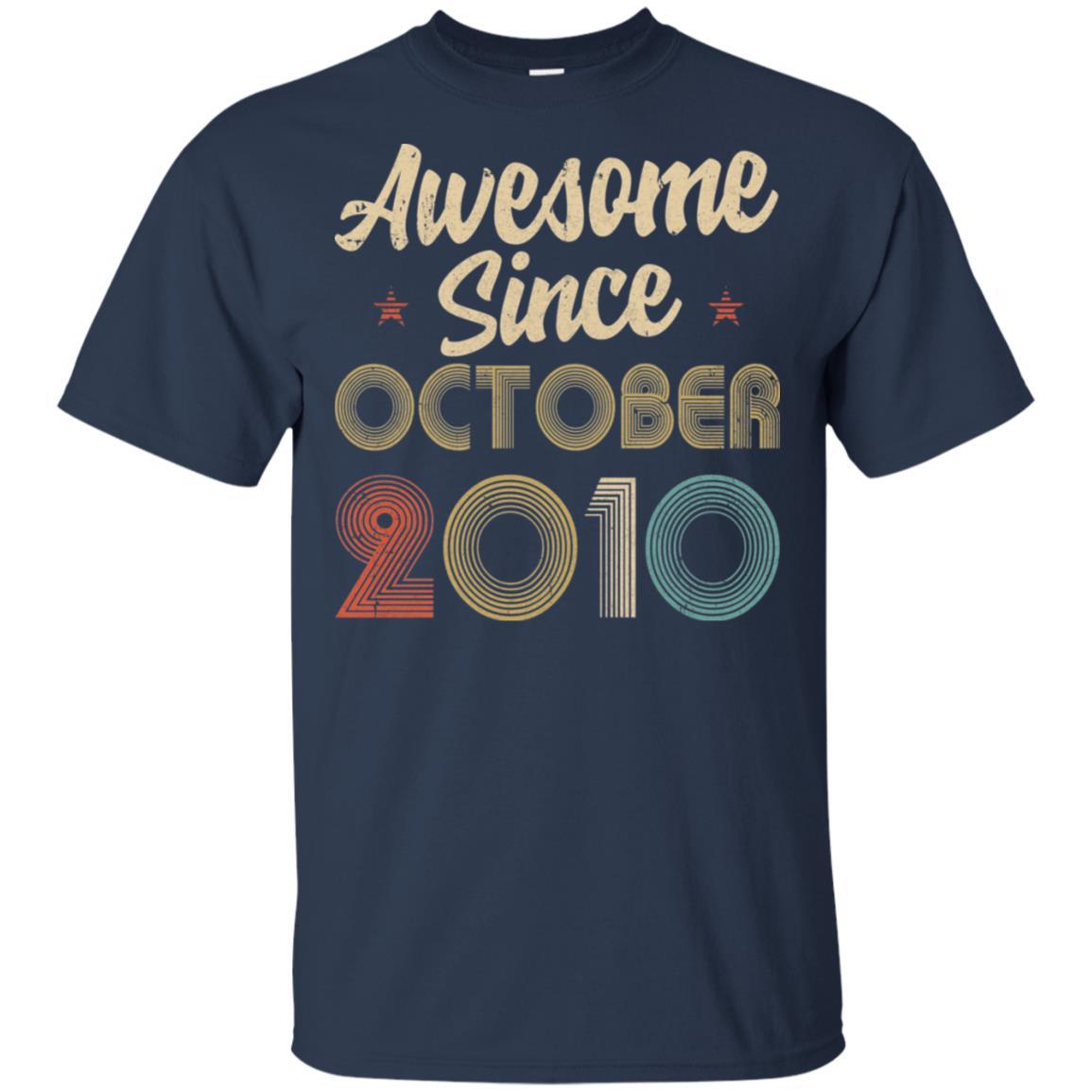Awesome Since October 2010 Vintage 11th Birthday Gifts-T-Shirt & Hoodie-Classic T-Shirt-Navy