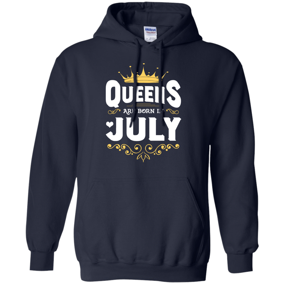Queens Are Born In July-T-Shirt & Hoodie-Pullover Hoodie-Navy