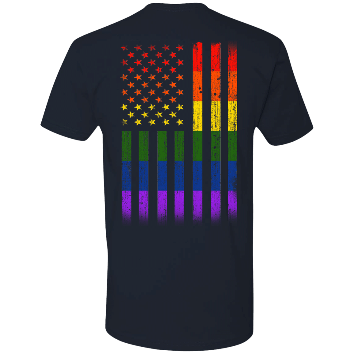 Rainbow Lesbian Gay Pride LGBT America Flag-T-Shirt & Hoodie-Premium T-Shirt-Midnight Navy