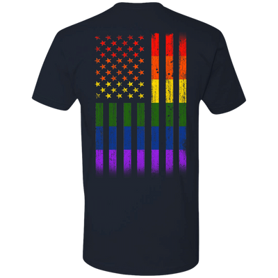 Rainbow Lesbian Gay Pride LGBT America Flag-T-Shirt & Hoodie-Premium T-Shirt-Midnight Navy