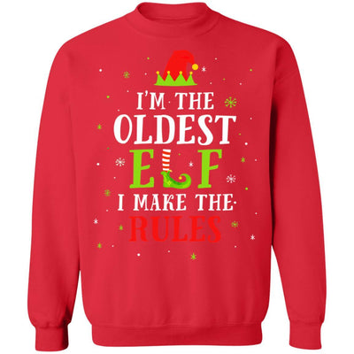 I'm The Oldest Elf Family Matching Funny Christmas Gift-T-Shirt & Sweatshirt-Crewneck Sweatshirt-Red