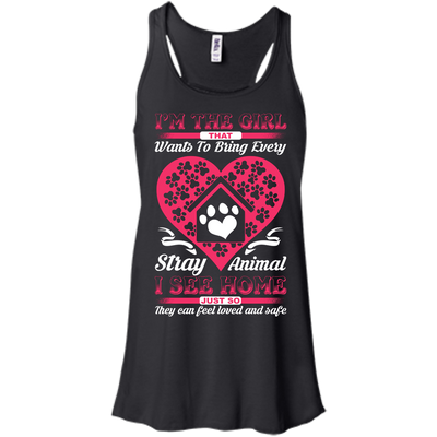 I'm The Girl That Wants To Bring Every Stray Animal T Shirt-T-Shirt & Hoodie-Women's Flowy Racerback Tank-Black