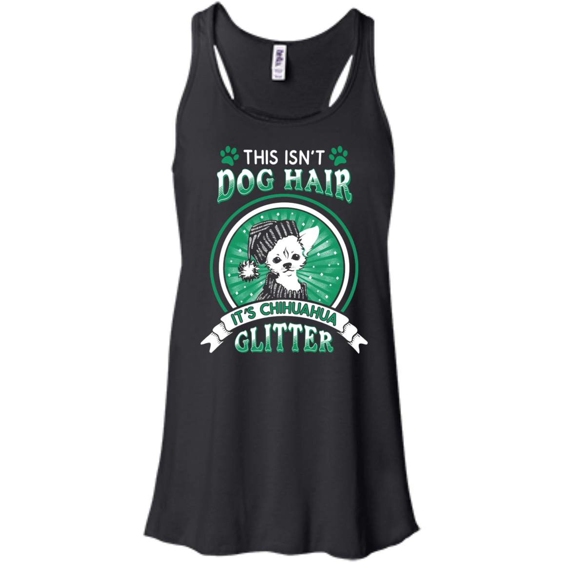 This Isn't Dog Hair It's Chihuahua Glitter-T-Shirt & Hoodie-Women's Flowy Racerback Tank-Black
