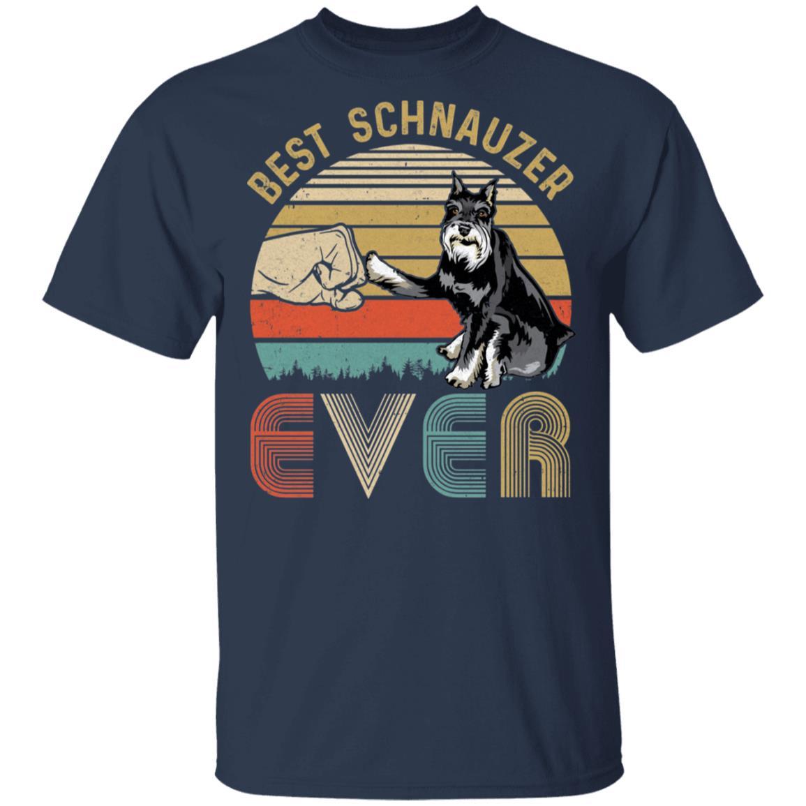 Vintage Best Schnauzer Dad Ever Bump Fit Funny Dad Gifts-T-Shirt & Hoodie-Classic T-Shirt-Navy