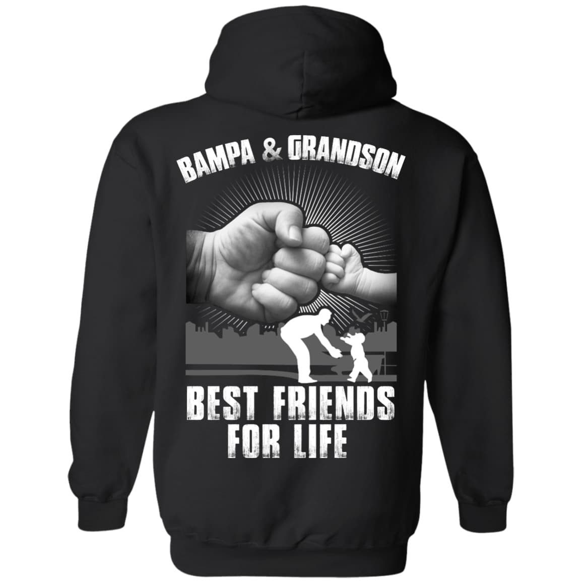 Bampa And Grandson Best Friends For Life-T-Shirt & Hoodie-Pullover Hoodie-Black