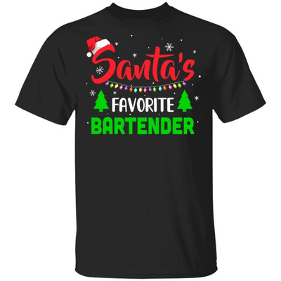Santa's Favorite Bartender Funny Christmas Xmas Gifts-T-Shirt & Sweatshirt-Classic T-Shirt-Black