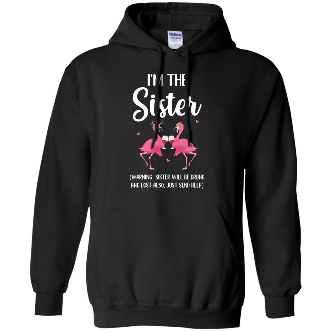 If I Lost Or Drunk Please Return To Sister Flamingo-T-Shirt & Tank Top-Pullover Hoodie-Black