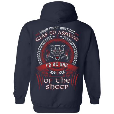 I'd Be One Of The Sheep Wolf Of Odin-T-Shirt & Hoodie-Pullover Hoodie-Navy
