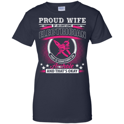 Proud Wife Of An Awesome Electrician-T-Shirt & Hoodie-Women's T-Shirt-Navy