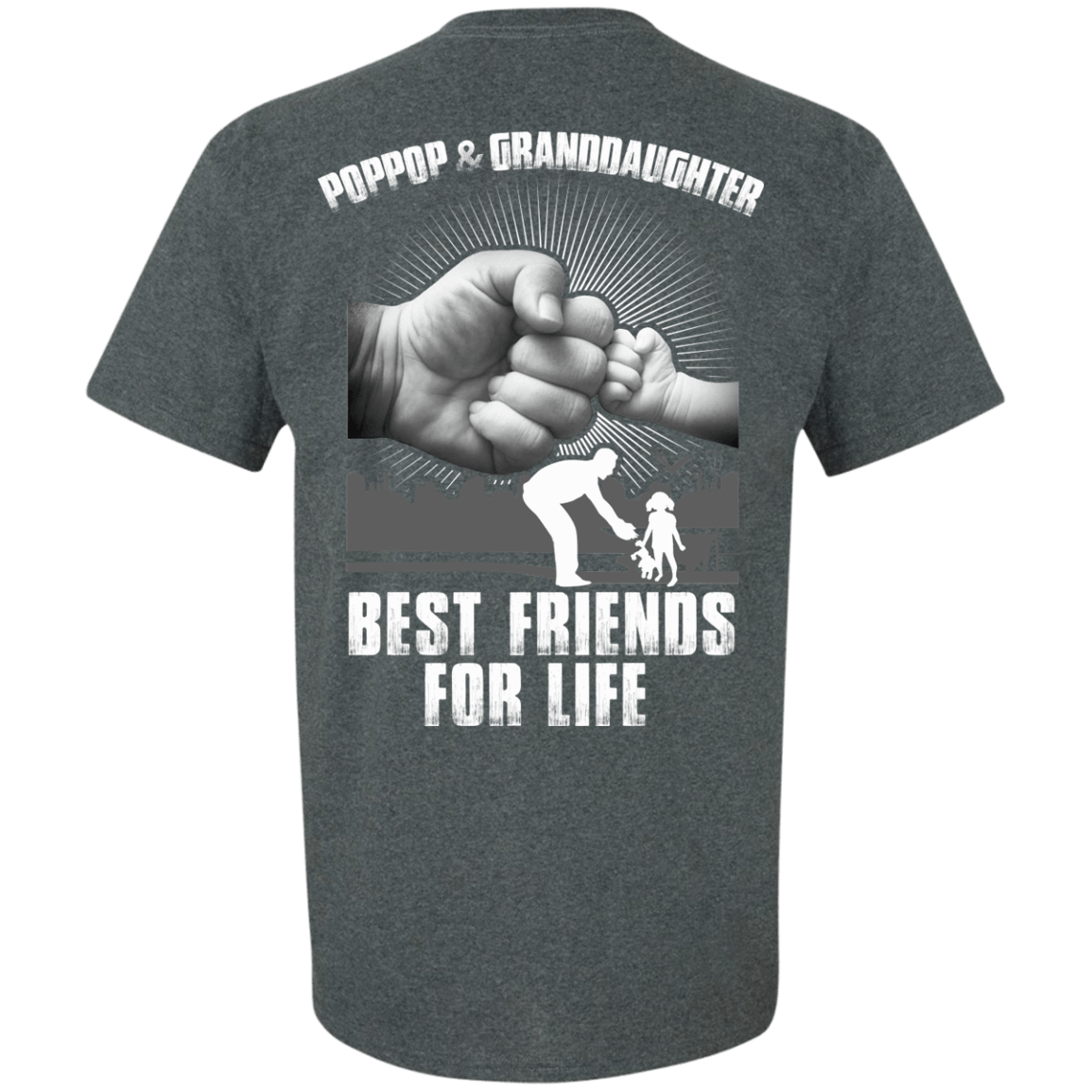 PopPop And Granddaughter Best Friends For Life-T-Shirt & Hoodie-Classic T-Shirt-Dark Heather