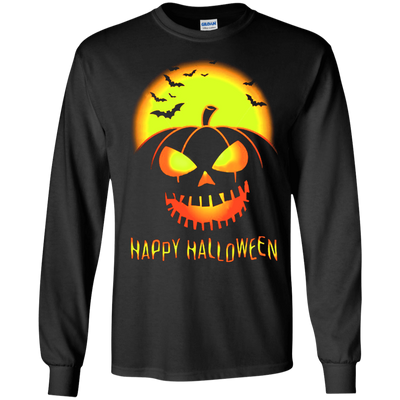 Pumpkin Happy Halloween-T-Shirt & Hoodie-Long Sleeve T-Shirt-Black
