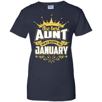 The Best Aunt Was Born In January-T-Shirt & Hoodie-Women's T-Shirt-Navy