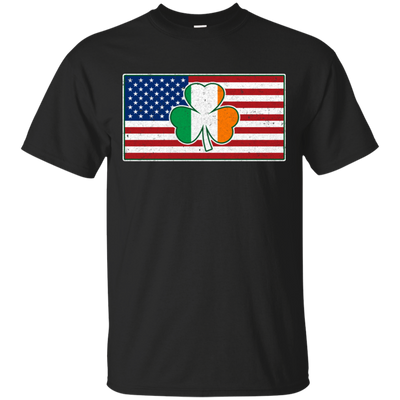 Shamrock Irish Ireland American USA Flag Gift-T-Shirt & Hoodie-Classic T-Shirt-Black