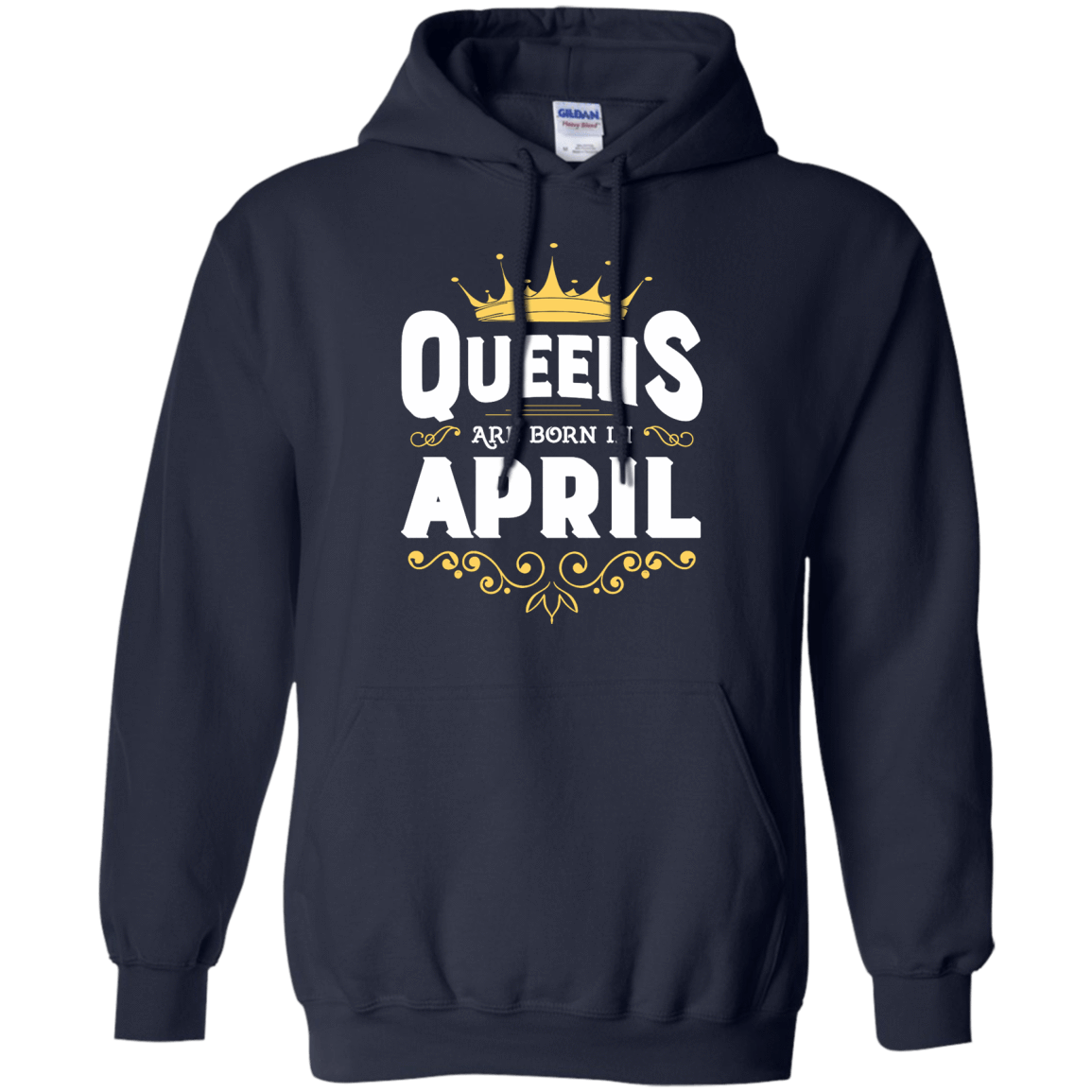 Queens Are Born In April-T-Shirt & Hoodie-Pullover Hoodie-Navy